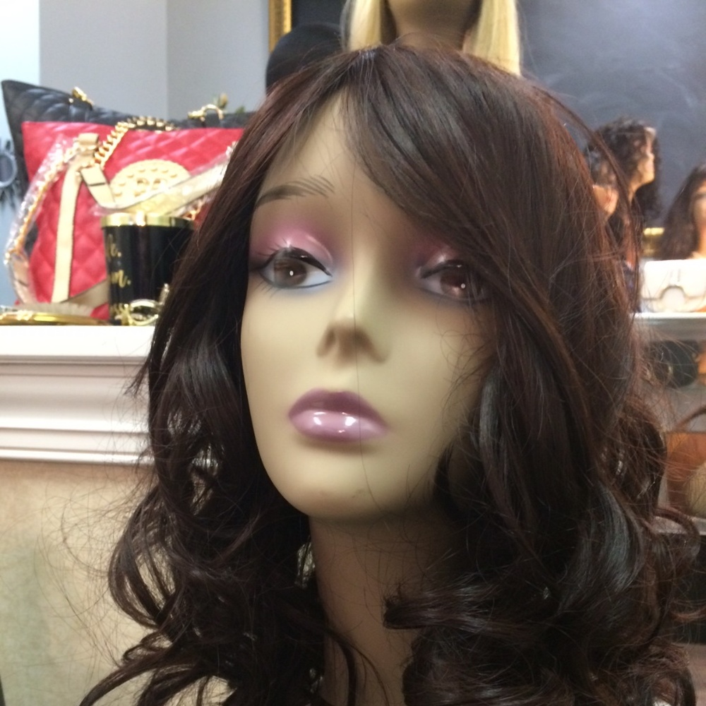 100% Human Hair Wig Natural Brown 16-12 inches